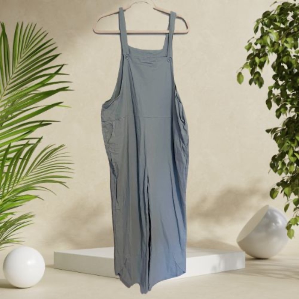 Sage Green Strapless Wide-Leg Jumpsuit – Size XL